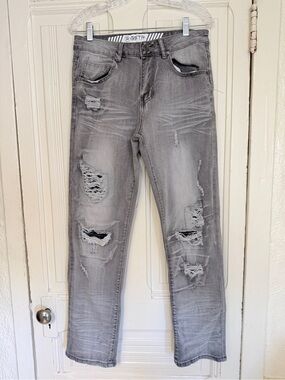 G-Star Distressed Gray Men’s Ripped Jeans